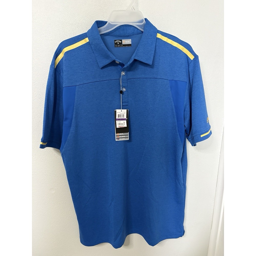 Callaway Golf Polo Shirt Opti Dri Performance Blue Athletic Shirt Mens Size XXL